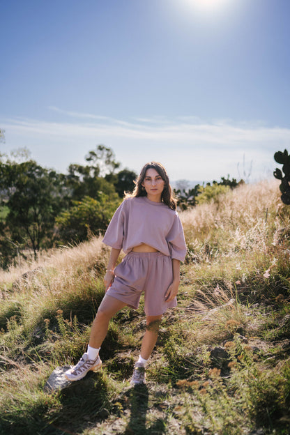 Short aura dusty rose